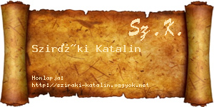 Sziráki Katalin névjegykártya