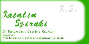 katalin sziraki business card