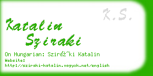 katalin sziraki business card